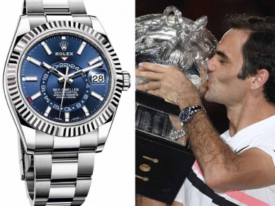 Roger Federer y su Rolex Oyster Perpetual Sky-Dweller