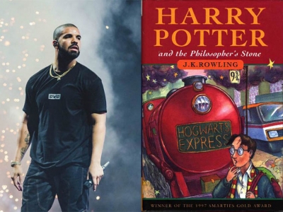 Drake va tras el libro Harry Potter y la piedra filosofal