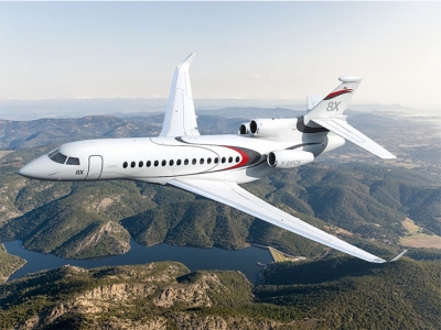 Así es el lujoso avión privado Falcon 8X